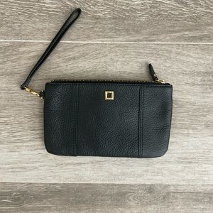 Lodis Black Leather Wristlet